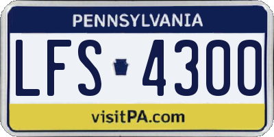 PA license plate LFS4300