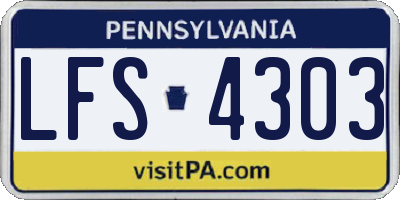 PA license plate LFS4303