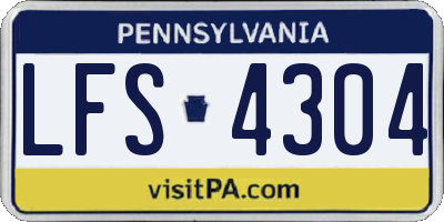 PA license plate LFS4304