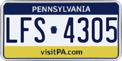PA license plate LFS4305