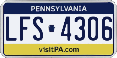 PA license plate LFS4306