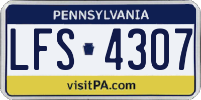 PA license plate LFS4307