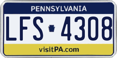 PA license plate LFS4308