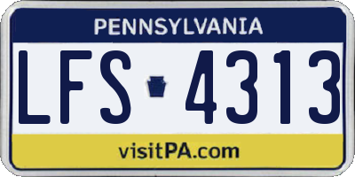 PA license plate LFS4313