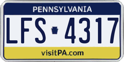 PA license plate LFS4317