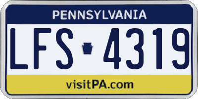 PA license plate LFS4319