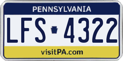 PA license plate LFS4322