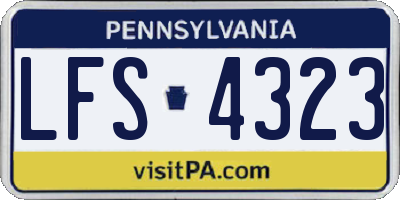 PA license plate LFS4323
