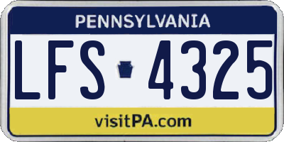 PA license plate LFS4325
