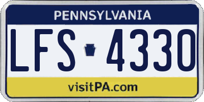 PA license plate LFS4330