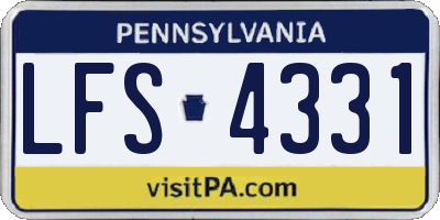 PA license plate LFS4331