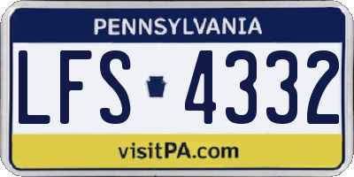 PA license plate LFS4332