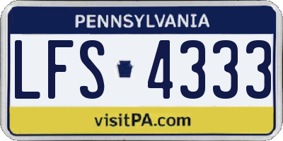 PA license plate LFS4333