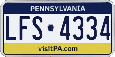PA license plate LFS4334