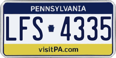 PA license plate LFS4335