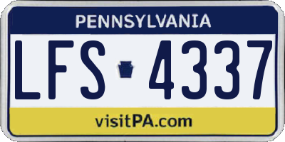 PA license plate LFS4337