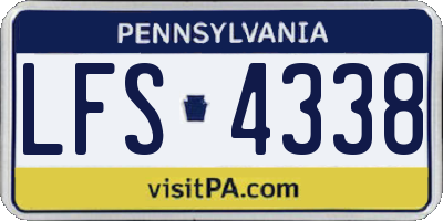 PA license plate LFS4338