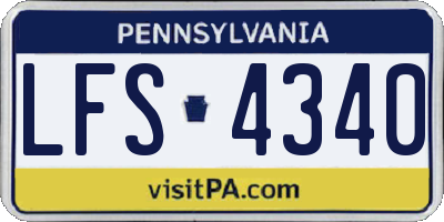 PA license plate LFS4340