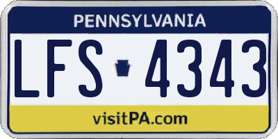 PA license plate LFS4343