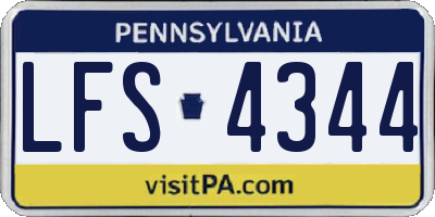 PA license plate LFS4344
