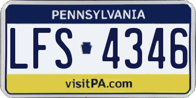 PA license plate LFS4346