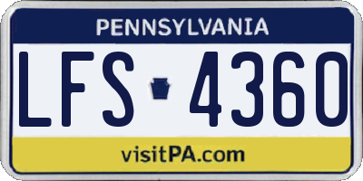 PA license plate LFS4360