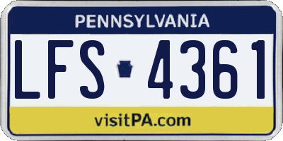 PA license plate LFS4361