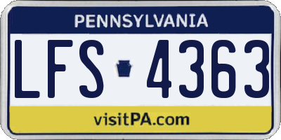 PA license plate LFS4363