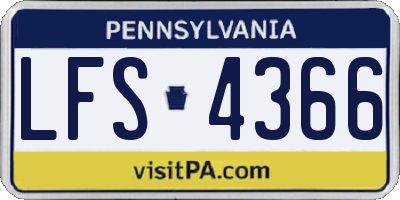 PA license plate LFS4366