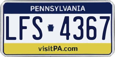 PA license plate LFS4367