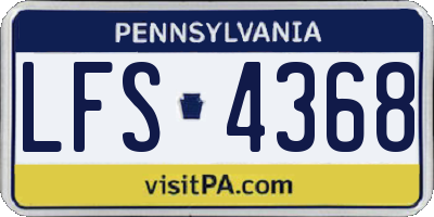 PA license plate LFS4368