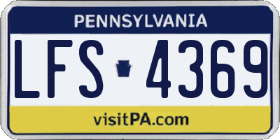 PA license plate LFS4369