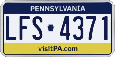 PA license plate LFS4371
