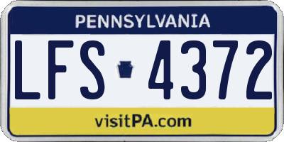 PA license plate LFS4372