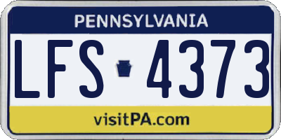 PA license plate LFS4373