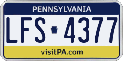 PA license plate LFS4377