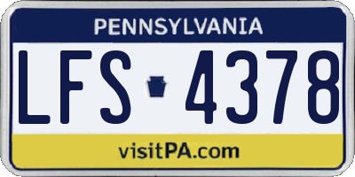 PA license plate LFS4378