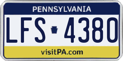 PA license plate LFS4380