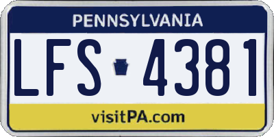 PA license plate LFS4381