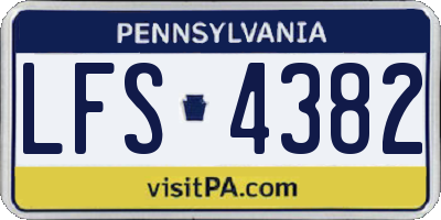 PA license plate LFS4382