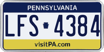 PA license plate LFS4384
