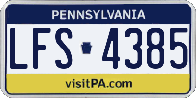 PA license plate LFS4385
