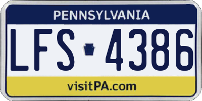 PA license plate LFS4386