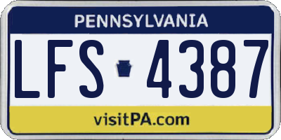 PA license plate LFS4387