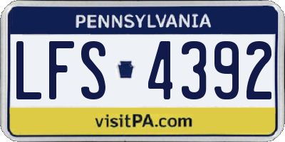 PA license plate LFS4392