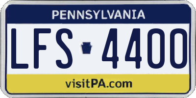 PA license plate LFS4400