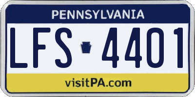 PA license plate LFS4401