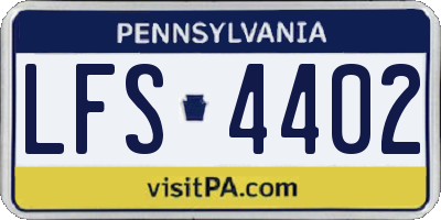 PA license plate LFS4402