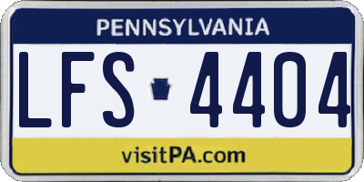 PA license plate LFS4404