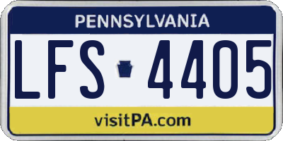 PA license plate LFS4405